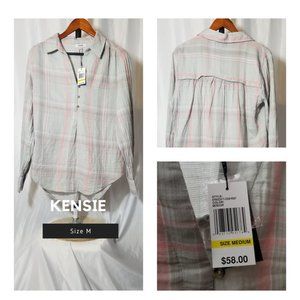 NWT Kensie cotton button down shirt
